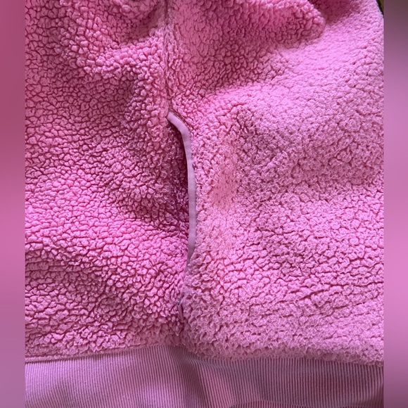 Athleta Girl Pink Sherpa Fleece Hoodie Pullover Youth Size 12 Large - Picture 3 of 6